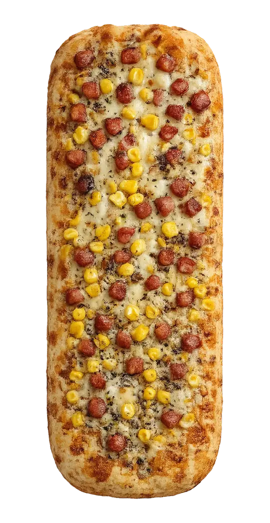 Pizza retangular DOCA Houston com bacon e milho